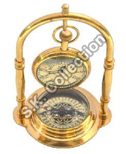 nautical maritime brass compass table clock