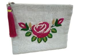 Embroidered jute Purse