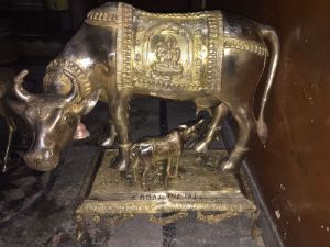 Brass Cow and Calf Statue