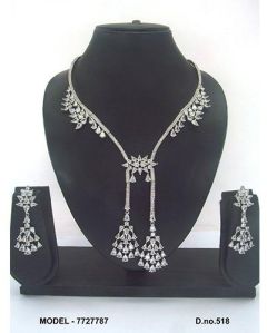 100% Pure American Diamond Necklace Set