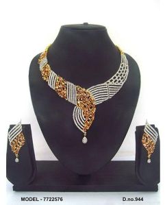 Party Wear American Diamond Necklace Set