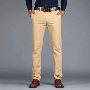 Mens yellow comfortable stretchable cotton Trouser