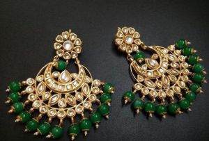 Beaded Imitation Kundan Earrings