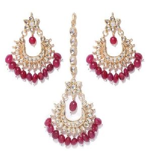 Wedding Earrings and Maang Tikka Set