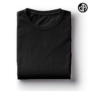 Plain Black Cotton T shirt