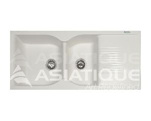 Double Bowl Granite Kitchen Sink with Drainer - Lexa