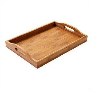 Light Brown Wooden Serving Tray