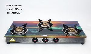 3 Burner Digital Gas Glass Top