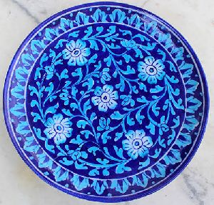 Handmade Blue Pottery Plate