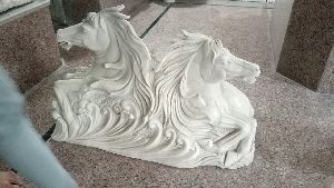 Marble Horse Head Statue