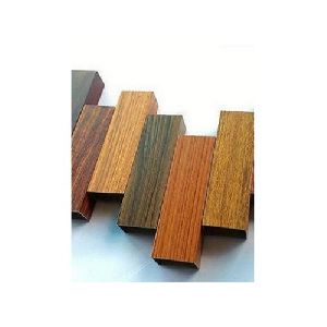 Rectangle Wood Finish Aluminium Profile
