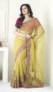 embroidered tinsel sarees