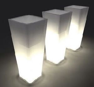 White LED Light Illuminating Planters