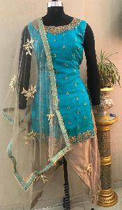 Ladies Blue Handwork Salwar Suit