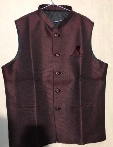 Mens Plain Brown Waistcoat