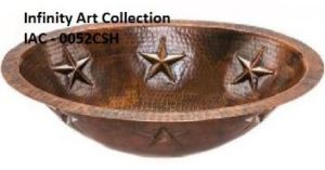 IAC0052CSH Single Wall Hammered Copper sink