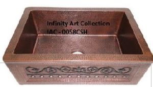 IAC0058CSH Double Wall Hammered Copper Sink