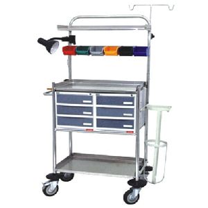 Multicolor Crash Cart Trolley