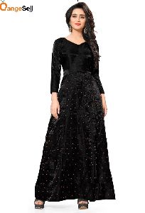 Party Wear Black Gown