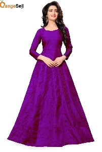 Party Wear Purple Gown