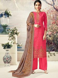 Designer Pink Cotton Salwar Suit