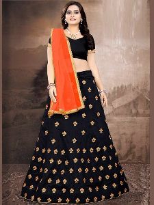 Latest Silk Black Lehenga Choli