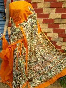Cotton Printed Party Wear Malmal Saree