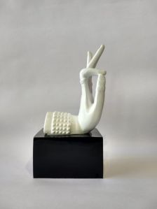 White FRP Resin Mudra Hand