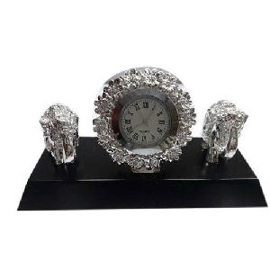 Silver Plated Table Clock