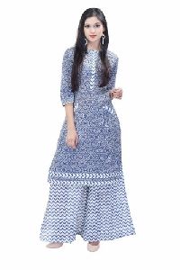 Ladies Designer Kurti Palazzo Set