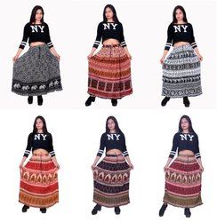 Rayon Long Maxi Skirt