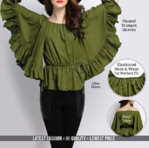 Ladies Ruffled Wing Top