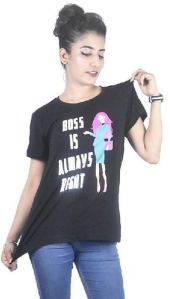 Womens Boss is Always Right Printed T-Shirt