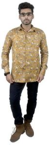 Mens Green Nature Print Shirt