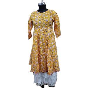 Anarkali Printed Cotton Kurti