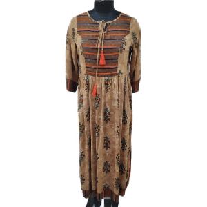 Block Printed Rayon Kurti