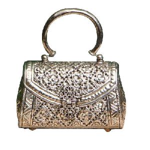 Silver Handcrafted Metal Handbag