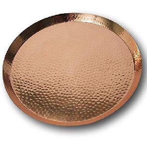 Copper Round Serving Tray