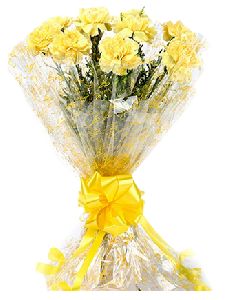 Yellow Carnation Flower Bouquet