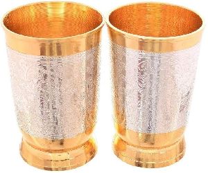 Silver Plated Glass set of 2