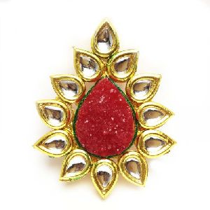 Druzy Kundan Meenakari Pendant