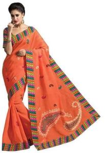 embroidered cotton saree