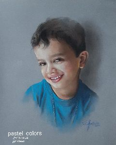 boy pastel colors portrait painting