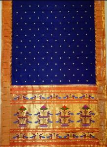 Dark Blue Silk Paithani Sarees