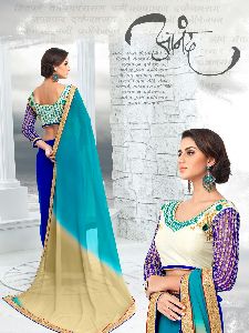 : Ami Varsha Fashion omens georgette embroidery blouse piece saree