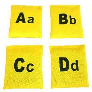 K Taffeta Fabric Bean Bags (From 80gm to 100gm of each) with Alphabet Printing