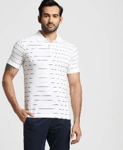 Half Sleeves Striped Polo T-Shirt