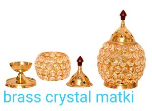 Brass Crystal Diya