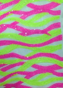 Embroidered Neon Sequin Fabric