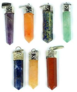 Multicolor Gemstone Pencil Pendant